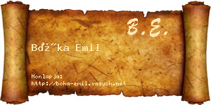 Bóka Emil névjegykártya
