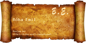 Bóka Emil névjegykártya