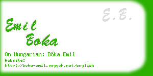 emil boka business card
