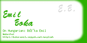 emil boka business card
